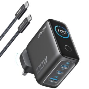 Anker 100W 3-Port GaN Charger with Smart Display